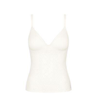 Сутиен Слоги тип потник без балел с оформена чашка с Push Up ефект Zero Feel Bliss The Up Push Up Shirt копринено бял