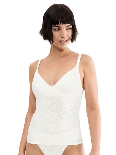 Сутиен Слоги тип потник без балел с оформена чашка с Push Up ефект Zero Feel Bliss The Up Push Up Shirt копринено бял
