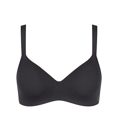 Сутиен Слоги без банел с оформена чашка с повдигащ Push Up ефект Zero Feel Pure THE UP Tshirt Bra черен 