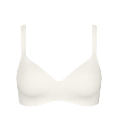Сутиен Слоги без банел с оформена чашка с повдигащ Push Up ефект Zero Feel Pure THE UP Tshirt Bra копринено бял