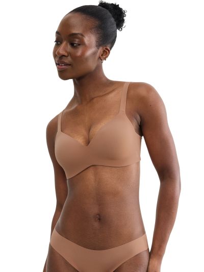 Сутиен Слоги без банел с оформена чашка с повдигащ Push Up ефект Zero Feel 2.0 The Up TShirt Bra бежев