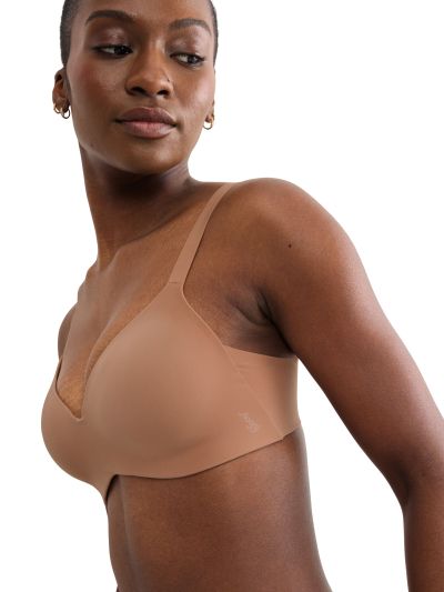 Сутиен Слоги без банел с оформена чашка с повдигащ Push Up ефект Zero Feel 2.0 The Up TShirt Bra бежев
