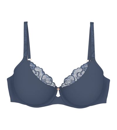 Сутиен с банел и мека чашка тип Минимайзер Wild Gardenia Florale  W01 цвят индиго